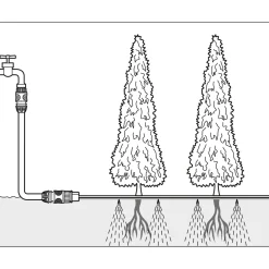 Gardena Schlauchregner mit Anschlußteilen grün