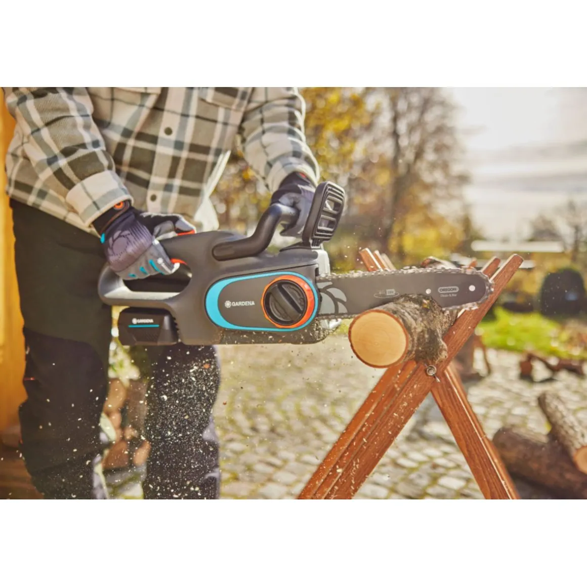 Gardena Akku-Kettensäge PowerSaw 250/18V Solo Akkubetriebene Kettensäge