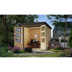 Gartenhaus "Jupiter A" naturbelassen / anthrazit