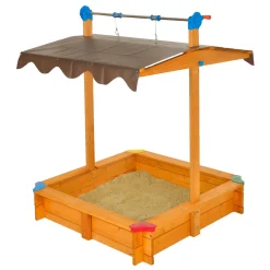 Gaspo Sandkasten Felix 100 x 100 x 120 cm impraegniertes Fichtenholz absenkbares Dach