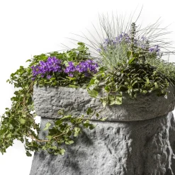 GreenLife Pflanzschale für den Dekor-Regenspeicher „Hinkelstein“, granitrot