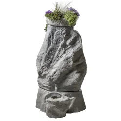 GreenLife Pflanzschale für den Dekor-Regenspeicher „Hinkelstein“, granitrot