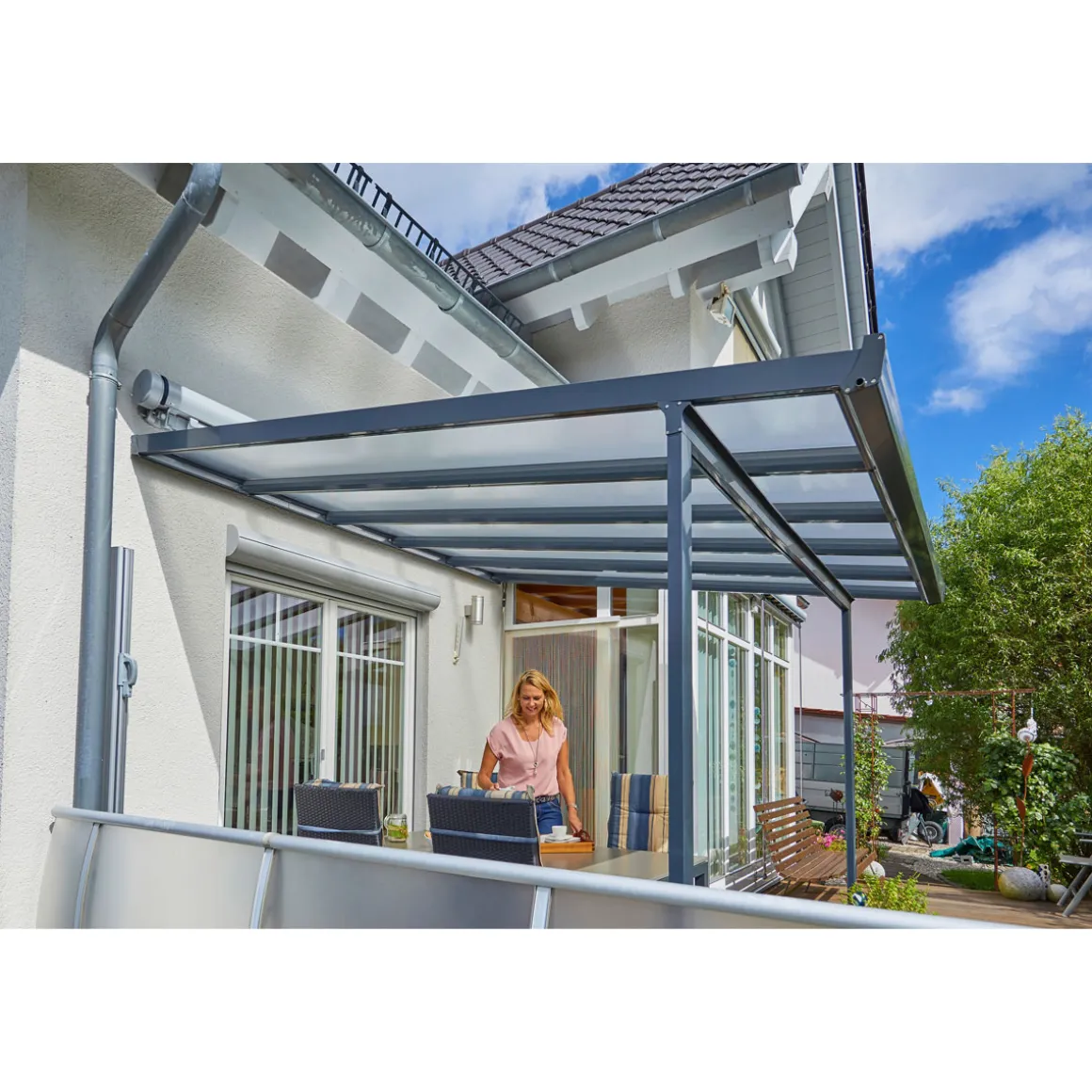 gutta Terrassenüberdachung Standard anthrazit 3,06 x 3,06 m