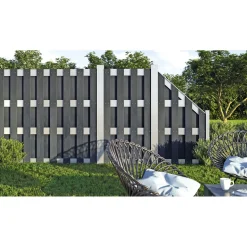 Hartmann Zaun-Grundelement WPC/Alu 180 x 180 cm anthrazit/silber