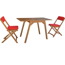 Haveson Balkontisch Rhodos 60-120 x 74 x 60 cm Eukalyptusholz