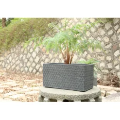 Haveson Blumenkasten Granite Stars 30 x 30 x 59 cm weiß