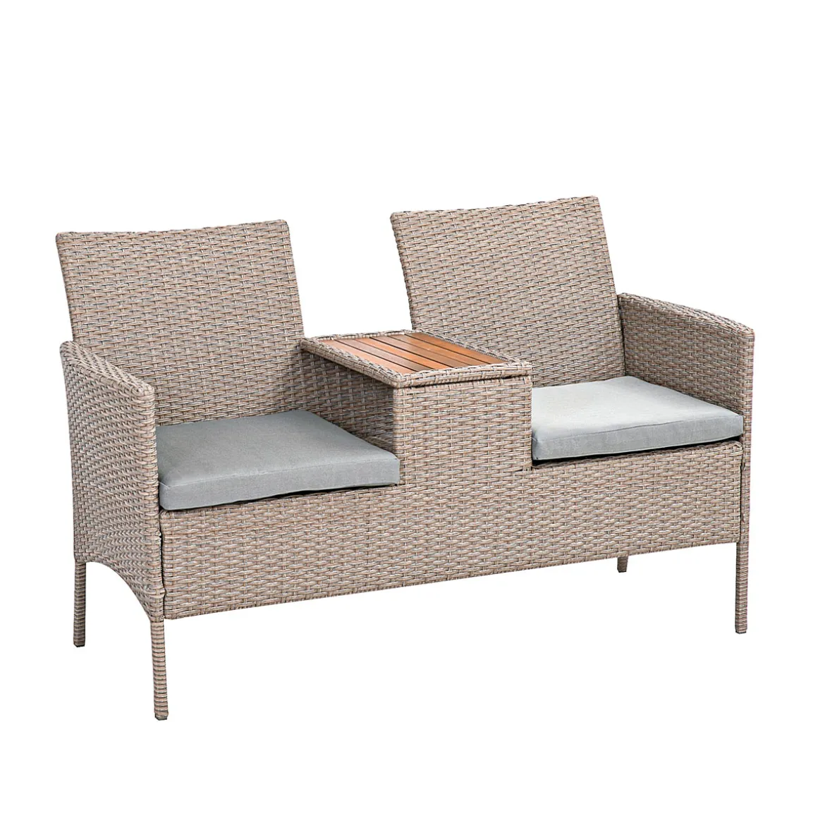 Haveson Gartenbank Paris 2-Sitzer mit Mitteltisch