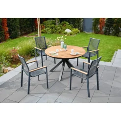 Haveson Gartentisch Rondo Teakholz