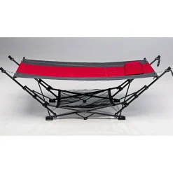 Haveson Hängematte Pack-n-Go faltbar 234 x 122 x 10 cm grau/rot