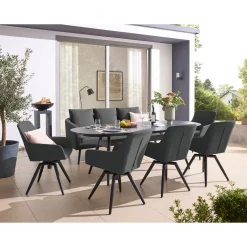 Haveson Outdoorsofa Novara wetterfester LIKA-TEX Bezugsstoff anthrazit Aluminiumgestell