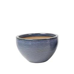 Haveson Pflanzschale Feine Rille 35 x 22 cm grauglasiert