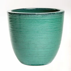 Haveson Pflanztopf Feine Rille türkis glasiert Durchmesser 22 x 22 cm