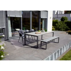 Haveson Sitzbank Madeira grau 180 x 43 x 36 cm