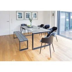 Haveson Sitzbank Madeira grau 180 x 43 x 36 cm