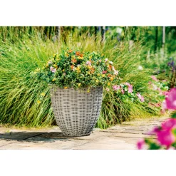 Haveson Topf Polyweide hoch grau Durchmesser 29 x 29 cm