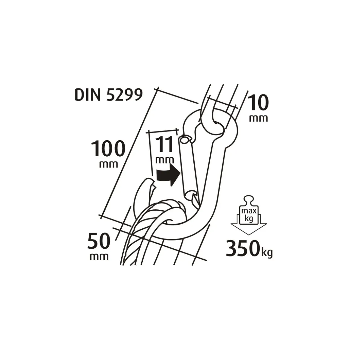 Karabinerhaken 100 x 100 mm