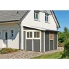Karibu Blockbohlenhaus Bomlitz 3 terragrau