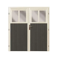 Karibu Blockbohlenhaus Bomlitz 4 terragrau