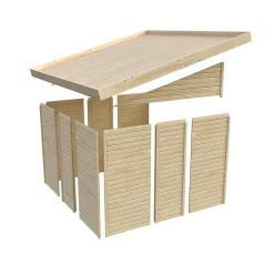 Karibu Blockbohlenhaus Bomlitz 4 terragrau