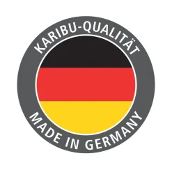 Karibu Blockbohlenhaus Kastorf 6 terragrau mit Anbaudach