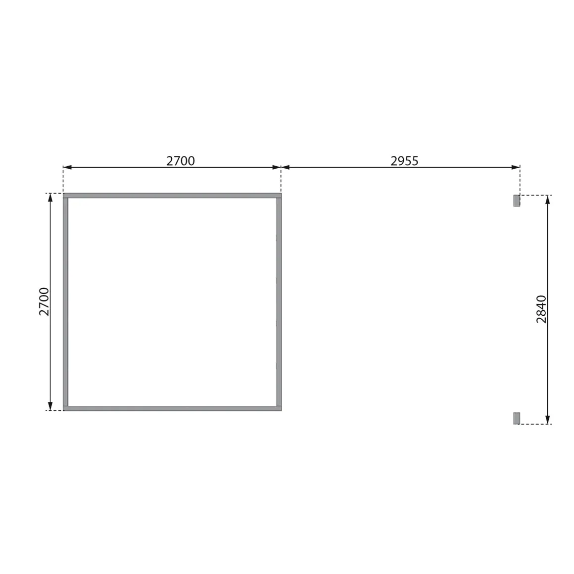 Karibu Blockbohlenhaus Kastorf 6 terragrau mit Anbaudach