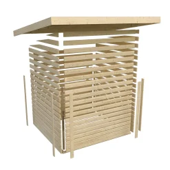 Karibu Blockbohlenhaus Kastorf 6 terragrau