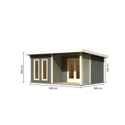 Karibu Blockbohlenhaus Radeburg 5 terragrau