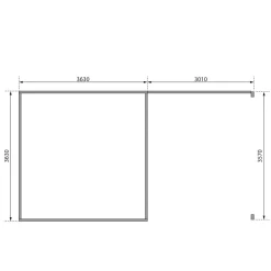 Karibu Blockbohlenhaus Radeburg 3 naturbelassen mit Anbaudach und Rückwand