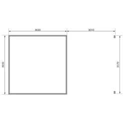 Karibu Blockbohlenhaus Radeburg 3 naturbelassen mit Anbaudach