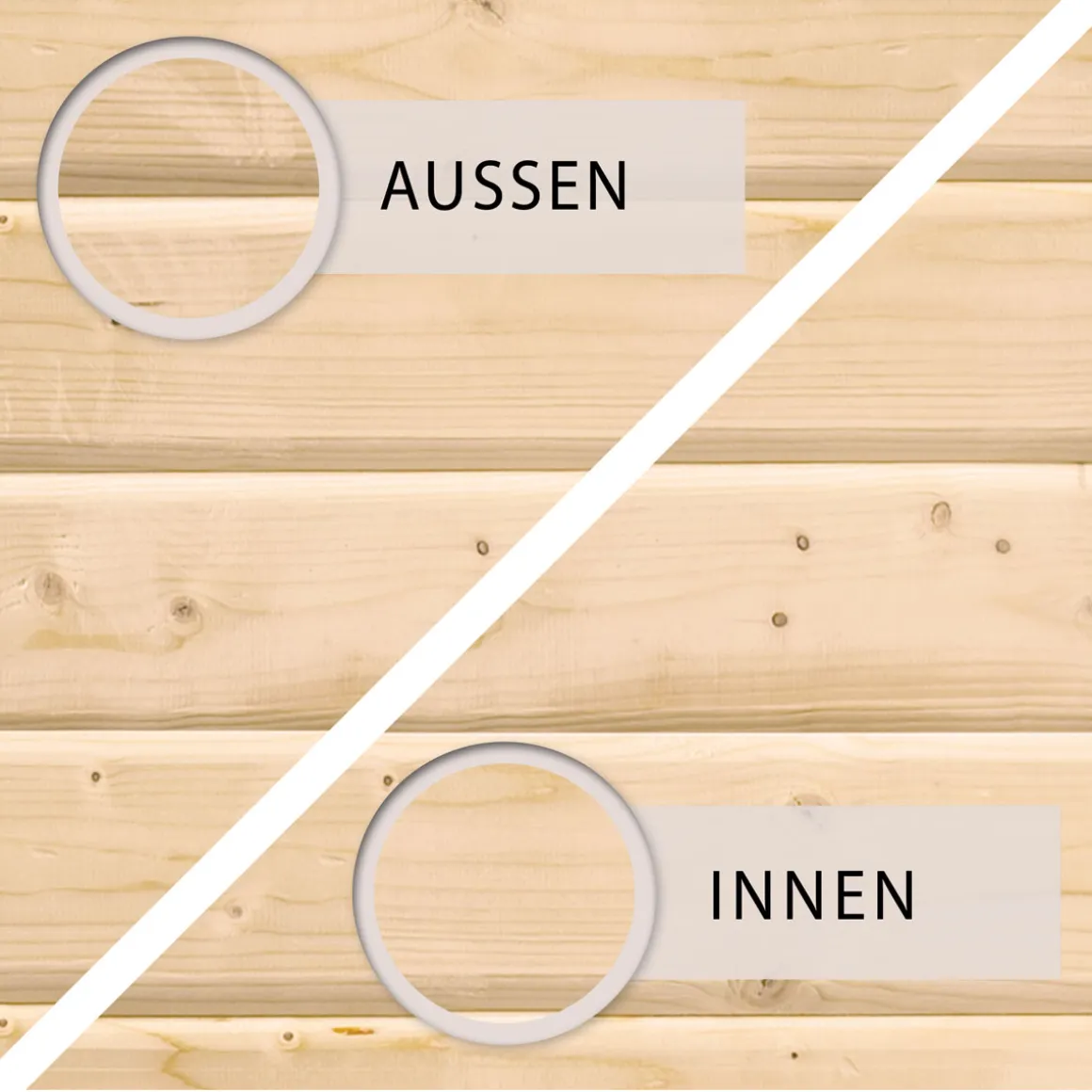 Karibu Blockbohlenhaus Radeburg 1 naturbelassen mit Anbaudach