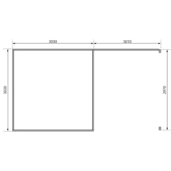 Karibu Blockbohlenhaus Radeburg 1 naturbelassen mit Anbaudach und Rückwand