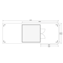 Karibu Blockbohlenhaus Theres 7 terragrau mit 2 Dachausbauelementen