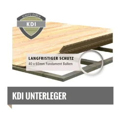 Karibu Blockbohlenhaus Theres 3 naturbelassen mit 2 Dachausbauelementen