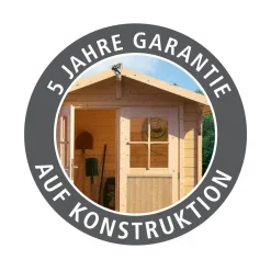 Karibu Gartenhaus Askola 4 terragrau mit Anbaudach und Seiten