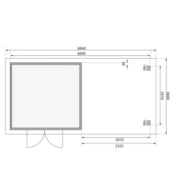 Karibu Gartenhaus Northeim 3 terragrau 40 mm mit Anbaudach