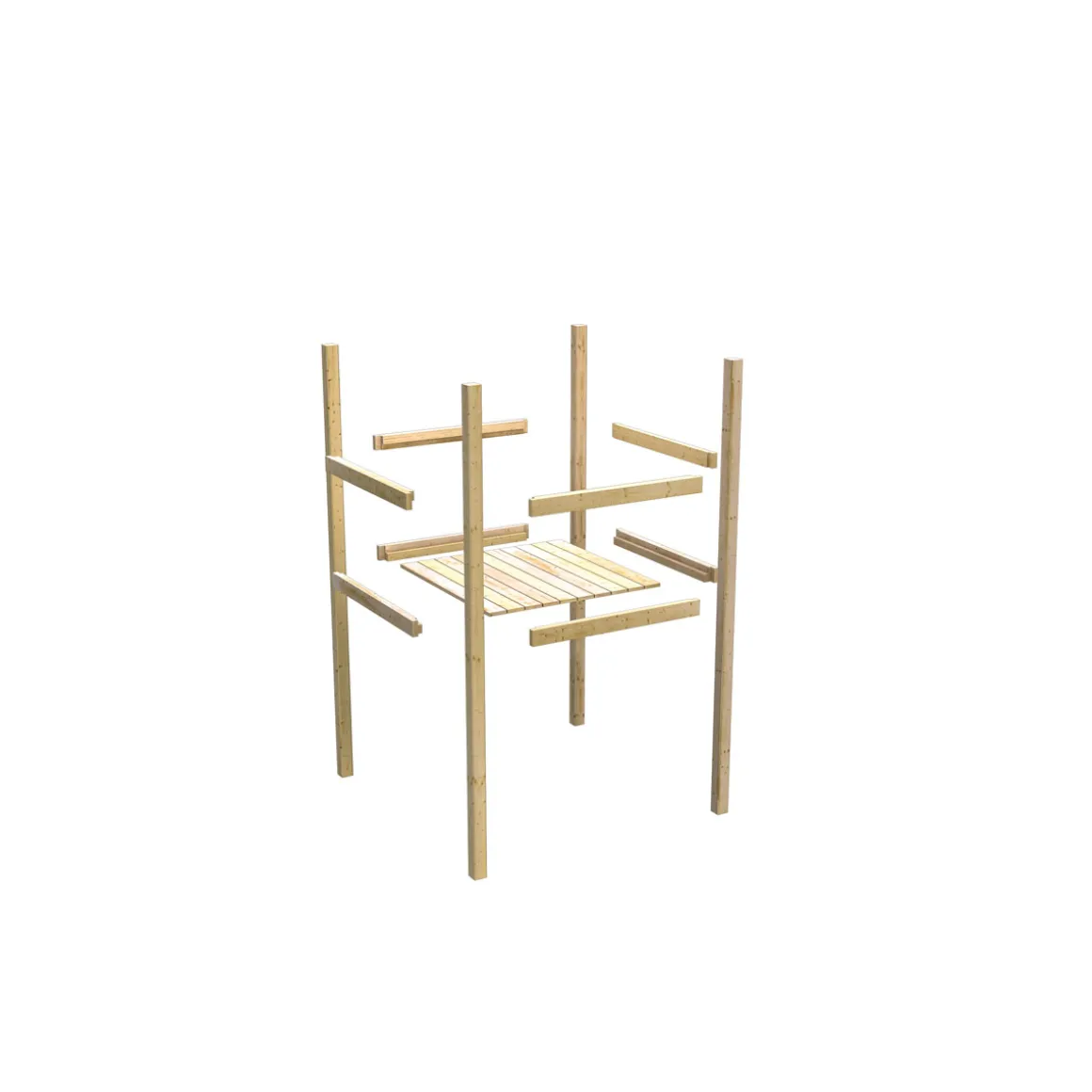 Karibu Stelzenhaus Benjamin naturbelassen inkl Rutsche rot