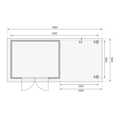Karibu BBH Askola 4 Set mit Anbaudach terragrau