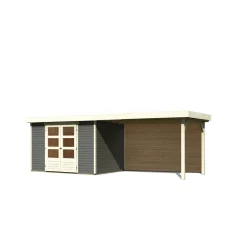 Karibu BBH Askola 4 Set mit Anbaudach terragrau