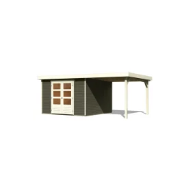 Karibu BBH Askola 6 Set mit Anbaudach terragrau