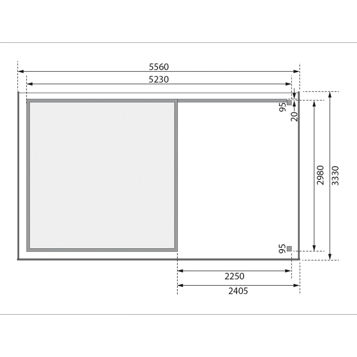Karibu BBH Askola 6 Set mit Anbaudach terragrau