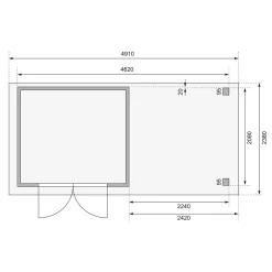 Karibu BBH Askola 3 Set mit Anbaudach naturbelassen