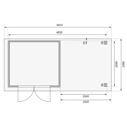 Karibu BBH Askola 3 Set mit Anbaudach terrabrau