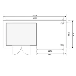 Karibu BBH Askola 5 Set mit Anbaudach terragrau