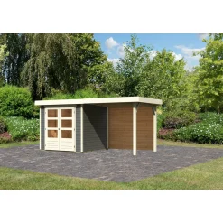 Karibu BBH Askola 2 Set mit Anbaudach terragrau