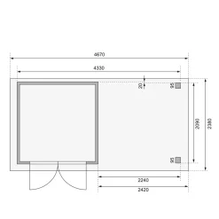 Karibu BBH Askola 2 Set mit Anbaudach terragrau