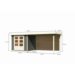 Karibu BBH Askola 3 Set mit Anbaudach terra