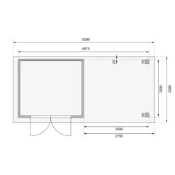 Karibu BBH Askola 3 Set mit Anbaudach terra