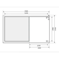 Karibu BBH Askola 6 Set mit Anbaudach naturbelassen