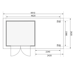 Karibu BBH Askola Set mit Anbaudach naturbelassen
