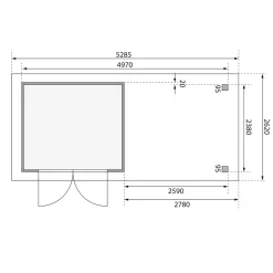 Karibu BBH Askola Set mit Anbaudach terragrau